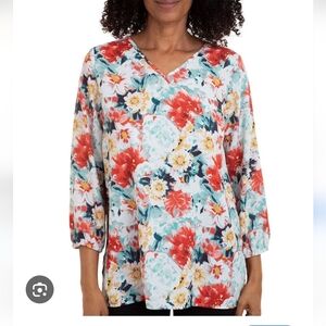 Mario Serrani Women's Colorful Floral Blouse Size Small New